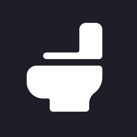 Toilet pot dark mode glyph ui icon. water closet. washroom. Hotel. user interface design. White silhouette symbol on black space. Solid pictogram for web, mobile. Vector isolated illustrationのイラスト素材