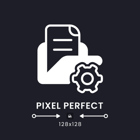 File and document manager white solid desktop icon. data management. cloud storage. Pixel perfect 128x128, outline 4px. Silhouette symbol for dark mode. Glyph icon. Vector isolated imageのイラスト素材