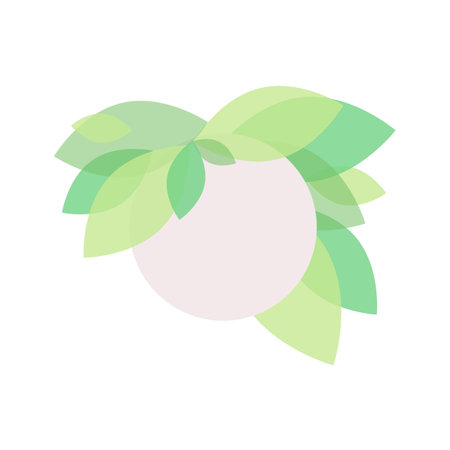 Botanical brochure element design. Floral border with circle. Vector illustration with empty copy space for text. Editable shapes for poster decoration. creative and customizable frameのイラスト素材
