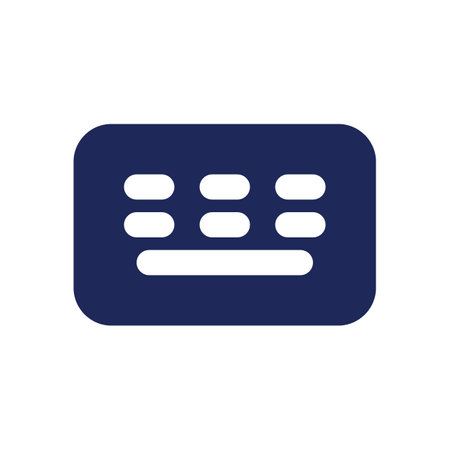 Keyboard black glyph ui icon. Typing message. Online communication. messenger. user interface design. Silhouette symbol on white space. Solid pictogram for web, mobile. isolated vector illustrationのイラスト素材