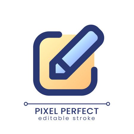 Edit pixel perfect gradient fill ui icon. application tool. online editor. software feature. Modern colorful line symbol. GUI, UX design for app, web. Vector isolated editable RGB elementのイラスト素材