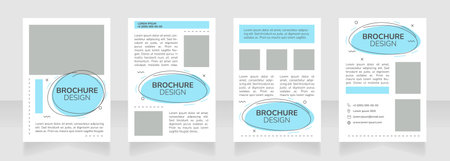 Advert campaign white and blue blank brochure layout design. promotion service. Vertical poster template set with empty copy space for text. Premade corporate reports collection. Editable flyer paper pageのイラスト素材
