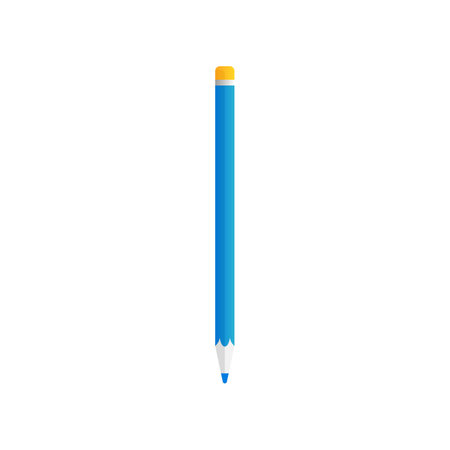 Blue drawing pencil vector design element. Abstract customizable symbol for infographic with blank copy space. Editable shape for instructional graphics. Visual data presentation componentのイラスト素材