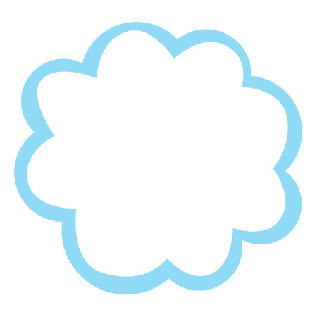 Cute blue cloudlike frame vector design element. Abstract customizable symbol for infographic with blank copy space. Editable shape for instructional graphics. Visual data presentation componentのイラスト素材