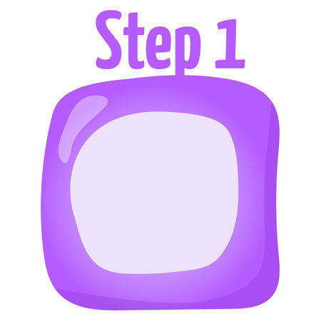 Cute shape for step one vector design element. Abstract customizable symbol for infographic with blank copy space. Editable shape for instructional graphics. Visual data presentation componentのイラスト素材