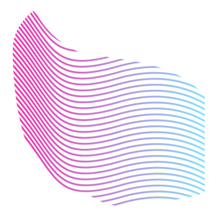 Abstract wavy stripes brochure element design. Gradient curvy lines. Vector illustration with empty copy space for text. Editable shapes for poster decoration. creative and customizable frameのイラスト素材