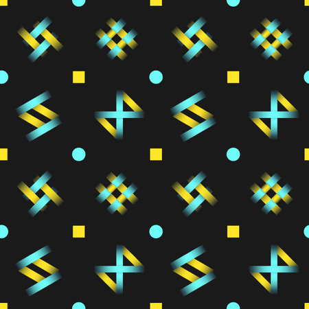 Braided stripes and dots seamless pattern design. Abstract shapes on white background. Vector design with repeating graphic elements. Geometric texture for wallpaper, poster, websiteのイラスト素材