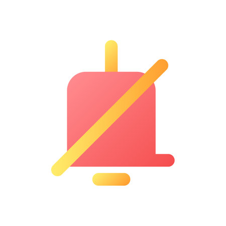 Mute notification sound pixel perfect flat gradient color ui icon. Smartphone silent mode. signal off. simple filled pictogram. GUI, UX design for mobile application. Vector isolated RGB illustrationのイラスト素材