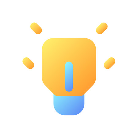 Messenger features pixel perfect flat gradient color ui icon. lightbulb. idea and solution. simple filled pictogram. GUI, UX design for mobile application. Vector isolated RGB illustrationのイラスト素材
