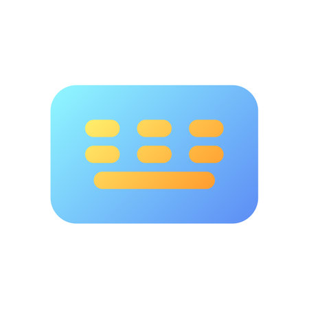 Keyboard pixel perfect flat gradient color ui icon. Typing message. Online communication. messenger. simple filled pictogram. GUI, UX design for mobile application. Vector isolated RGB illustrationのイラスト素材