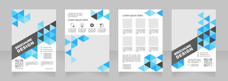 Business profitability blank brochure design. Template set with copy space for text. Flyers with polygonal background. Premade corporate reports collection. Editable 4 paper pages. Arial font usedのイラスト素材
