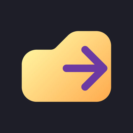 Logo flat gradient fill ui icon for dark theme. exit project. Quit mobile application. Finish work. Pixel perfect color pictogram. GUI, UX design on black space. Vector isolated RGB illustrationのイラスト素材
