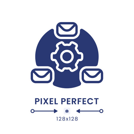 Email management black solid desktop icon. productivity tool. Inbox organizer. Pixel perfect 128x128, outline 4px. Silhouette symbol on white space. Glyph icon. isolated vector imageのイラスト素材