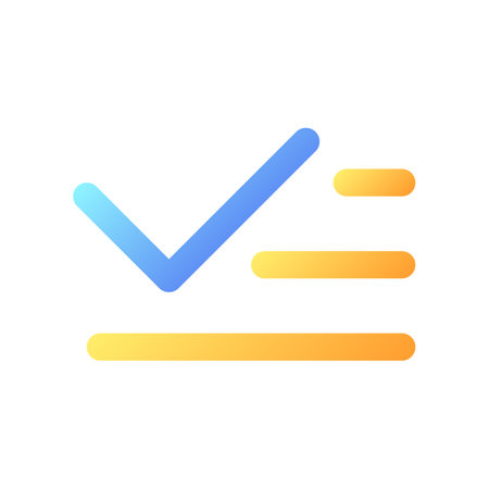 List and checkmark pixel perfect flat gradient color ui icon. Group of messages. operation completed. simple filled pictogram. GUI, UX design for mobile application. Vector isolated RGB illustrationのイラスト素材