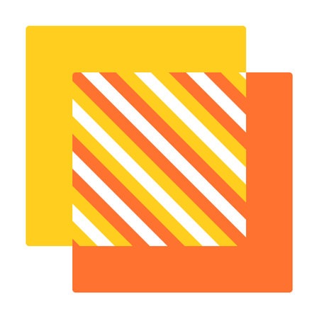 Square figures yellow and orange brochure element design. Vector illustration with empty copy space for text. Editable shapes for poster decoration. creative and customizable frameのイラスト素材