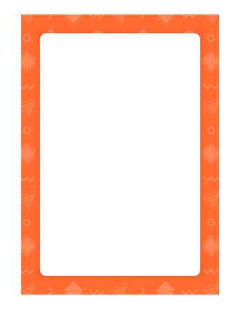 Orange frame with geometric details brochure element design. Vector illustration with empty copy space for text. Editable shapes for poster decoration. creative and customizable frameのイラスト素材