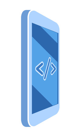 Smartphone app development vector design element. Abstract customizable symbol for infographic with blank copy space. Editable shape for instructional graphics. Visual data presentation componentのイラスト素材