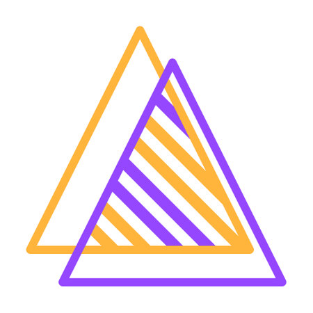 Triangle pattern purple and orange brochure element design. geometric shapes. Vector illustration with empty copy space for text. Editable shapes for poster decoration. creative and customizable frameのイラスト素材