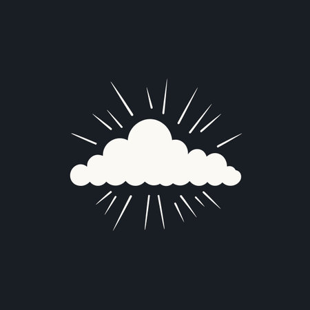 Data analytics filled monochrome logo. business intelligence. cloud and lightning. design element. Created with artificial intelligence. AI art for corporate branding, file sharing softwareの素材