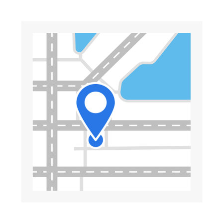 Location map brochure element design. Schematic city representation. Vector illustration with empty copy space for text. Editable shape for poster decoration. Creative and customizable frameのイラスト素材