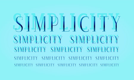Simplicity repeat word message. Vector decorative typography. Decorative typeset style. Latin script for headers. Trendy phrase stencil for graphic posters, banners, invitations textsのイラスト素材