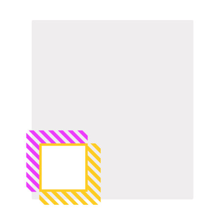 Gray blank rectangle with striped colorful inset brochure element design. Vector illustration with empty copy space for text. Editable shape for poster decoration. creative and customizable frameのイラスト素材