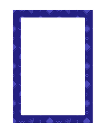 Dark blue framing with geometric shapes pattern brochure element design. Vector illustration with empty copy space for text. Editable shape for poster decoration. creative and customizable frameのイラスト素材