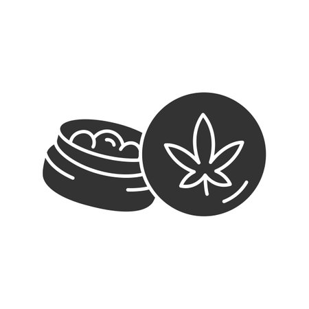 2D pixel perfect glyph style hemp seeds icon, isolated black vector, silhouette illustration representing cannabis.のイラスト素材
