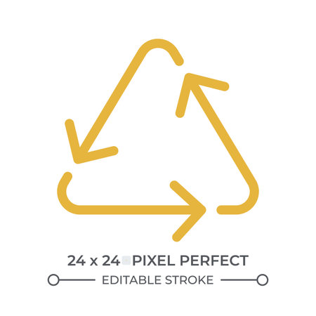 Triangular recycling sign colorful line ui icon. Sustainable consumption and manufacturing. Reusing...