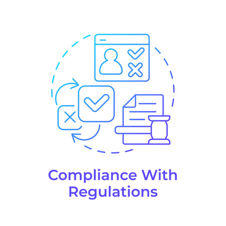 Compliance with regulations blue gradient concept icon. Global data privacy laws. Benefit of consent...
