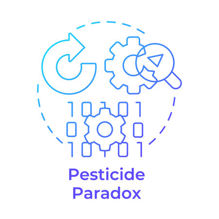 Pesticide paradox blue gradient concept icon. Software engineering, programming. Round shape line illustration. Abstract idea. Graphic design. Easy to use in infographic, presentationのイラスト素材