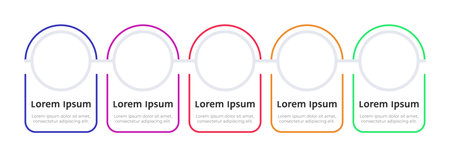 Blockchain infographic template. Crypto currency investment benefits. Finance. Data visualization with 5 steps. Empty process vector design. Editable blank options info graphics. Lexend font usedのイラスト素材