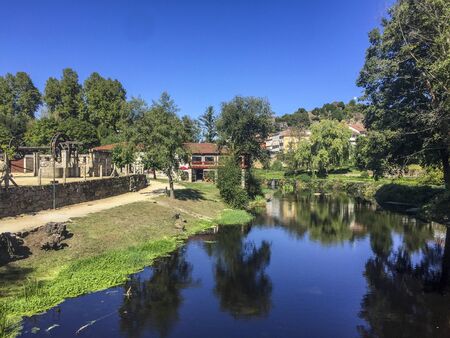 Arnoia river and Allariz old town.の写真素材