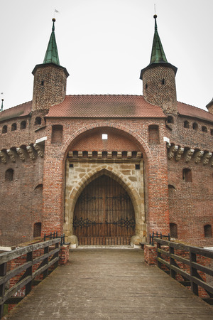 Krakow, Lesser Poland / Poland - Feb 04 2018: Krakow Barbican.のeditorial素材