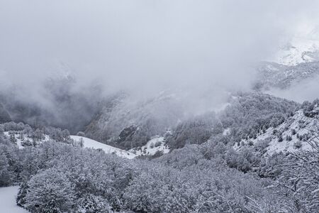 Snowy mountains in northern spainの写真素材