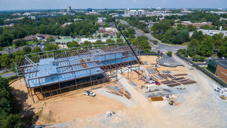 Aerial view of a construction site in Rockville, Montgomery County, Maryland.