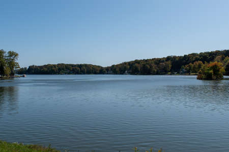 Findley Lake in the Town of Mina, Chautauqua County, New York.の写真素材