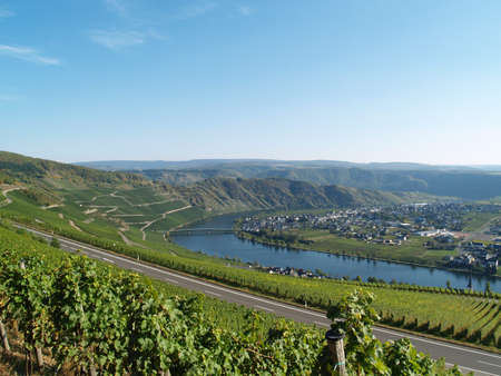 On the Panorama Street at River Moselの写真素材