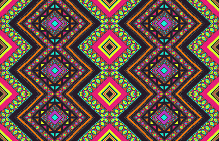 Geometric folklore ornament. Tribal ethnic vector texture. Seamless striped  pattern in Aztec style. Figure tribal  embroidery. Indian, Scandinavian, Slavic, Mexican, folk pattern.のイラスト素材