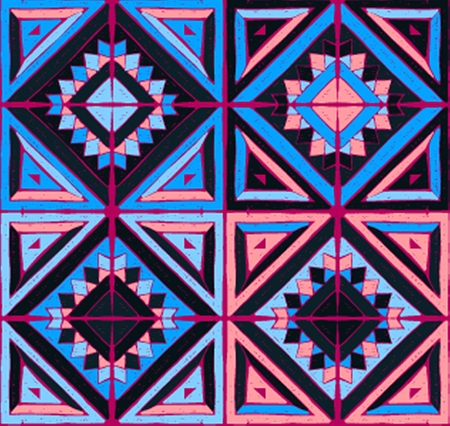 Antique tiles. Tribal vector ornament. Seamless African folk square pattern. Geometric mosaic,...