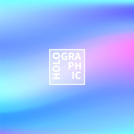 Holographic Vector Background. Iridescent Foil. Glitch Hologram. Pastel neon rainbow. Ultraviolet metallic paper. Template for presentation. Cover to web design.  Abstract colorful gradient.のイラスト素材