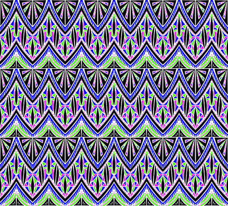 Geometric folklore ornament. Tribal ethnic vector texture. Seamless striped pattern in Aztec style.のイラスト素材