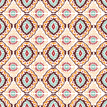 Ikat geometric folklore ornament. Tribal ethnic vector texture. Seamless striped pattern in Aztec style. Figure tribal embroidery. Indian, Scandinavian, Gypsy, Mexican, folk pattern.のイラスト素材