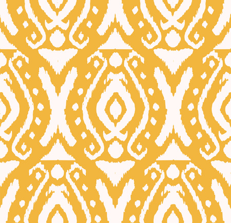 Ikat seamless pattern. Vector tie dye shibori print with stripes and chevron. Ink textured japanese background. Ethnic fabric vector. Bohemian fashion. Endless watercolor texture. African rug.のイラスト素材