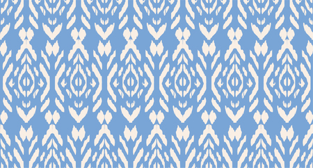 Ikat pattern of a tie dye shibori print with stripes and  chevron in an ink textured japanese design.のイラスト素材