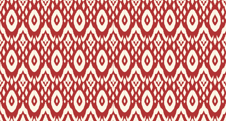 Ikat seamless pattern. Vector tie dye shibori print with stripes and chevron. Ink textured japanese background. Ethnic fabric vector. Bohemian fashion. Endless watercolor texture. African rug.のイラスト素材