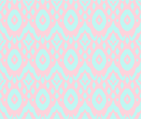 Ikat seamless pattern. Vector tie dye shibori print with stripes and chevron. Ink textured japanese background. Ethnic fabric vector. Bohemian fashion. Endless watercolor texture. African rug.のイラスト素材