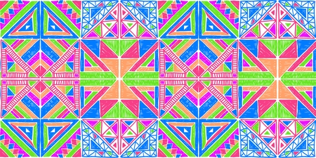 Seamless geometric African pattern. Ethnic ornament on the carpet. Aztec style. Tribal ethnic vector texture. Embroidery on fabric. Indian, Mexican, folk pattern. Quilting, patchwork, jacquard.のイラスト素材