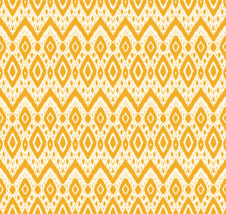 Ikat seamless pattern. Vector tie dye shibori print with stripes and chevron. Ink textured japanese background. Ethnic fabric vector. Bohemian fashion. Endless watercolor texture. African rug.のイラスト素材