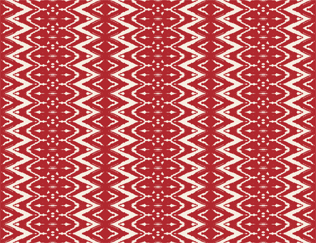 Ikat seamless pattern. Vector tie dye shibori print with stripes and chevron. Ink textured japanese background. Ethnic fabric vector. Bohemian fashion. Endless watercolor texture. African rug.のイラスト素材